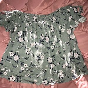 American Eagle Outfitters Tops - Light green off the shoulder top American Eagle Outfitters Tops - Light green off the shoulder top